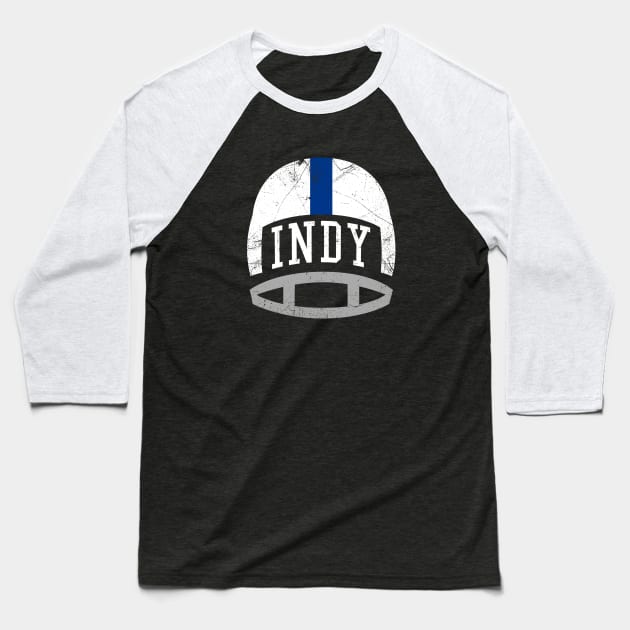 Indy Retro Helmet - Blue Baseball T-Shirt by KFig21